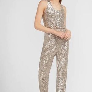 Express Sequins Scoop Neck Jumpsuit